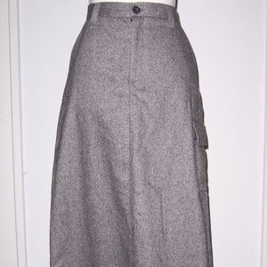 Gap Sz 14 Maxi Skirt Wool Blend Gray Black Lined